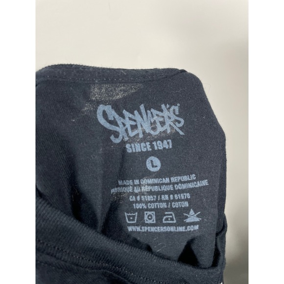 Spencer's Black Graphic T-Shirt My‎ Parents Said Funny Men's Large Grunge - Picture 6 of 8